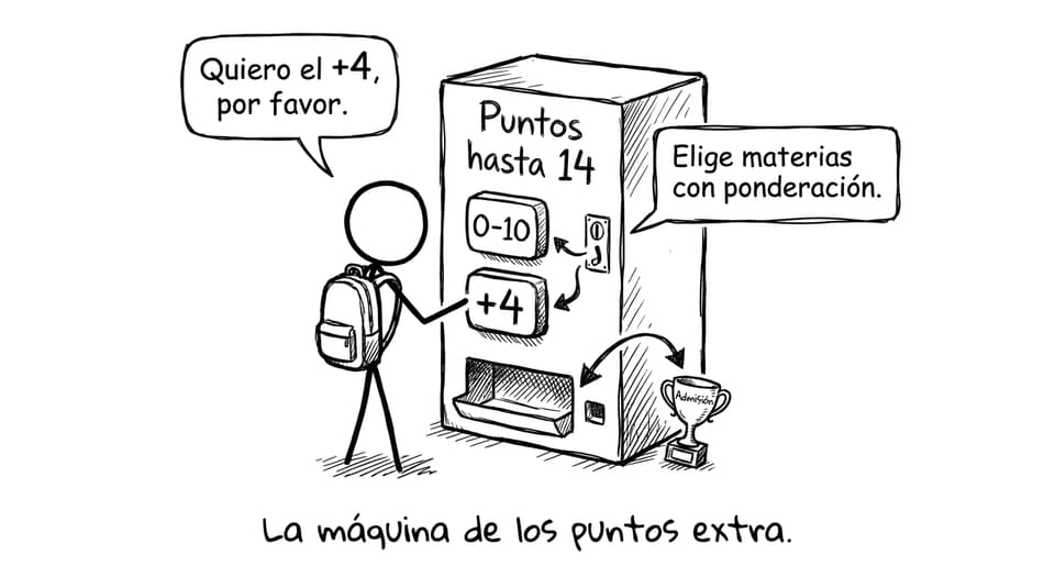 Máquina de puntos hasta 14, humor