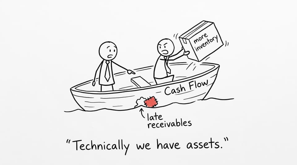 Managers in a cash flow boat