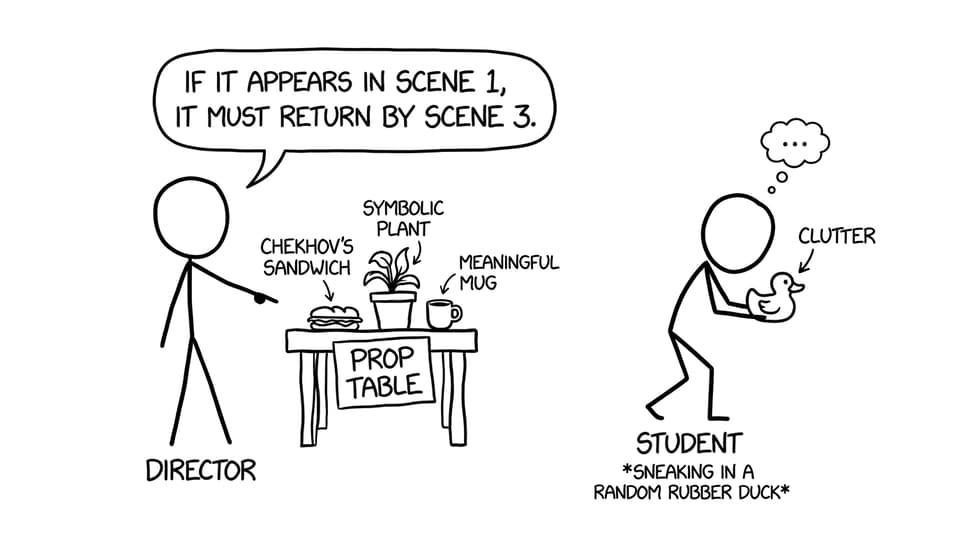 Chekhov’s sandwich returns in scene 3