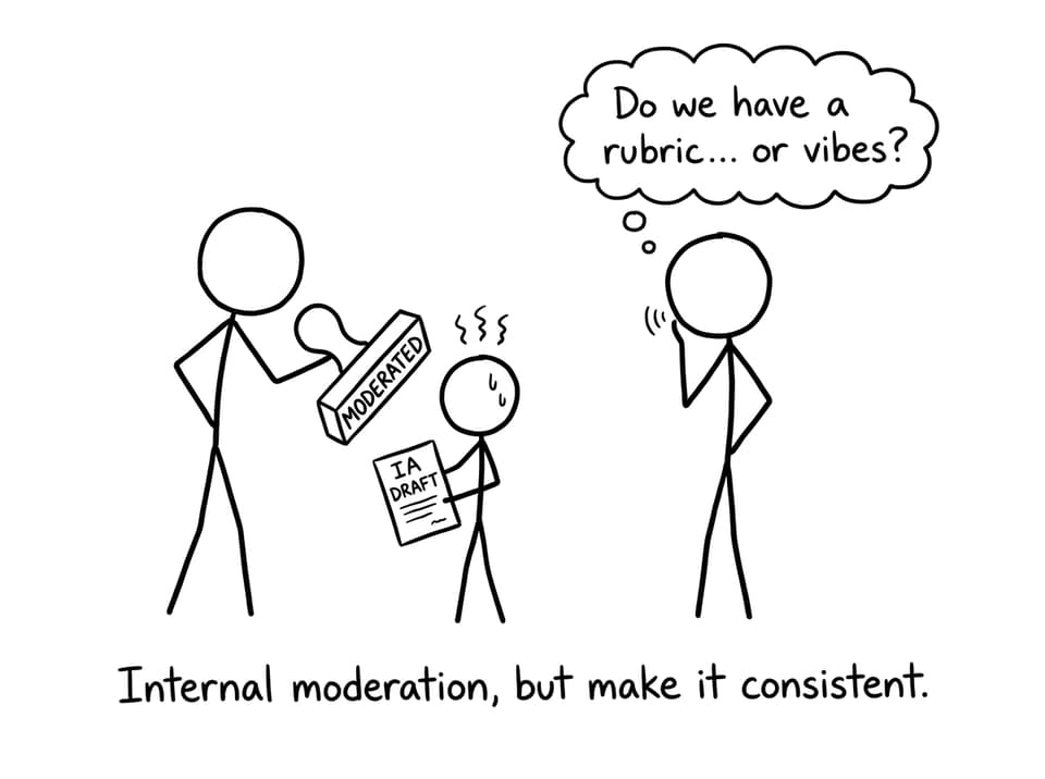 Teacher stamp and rubric vibes comic