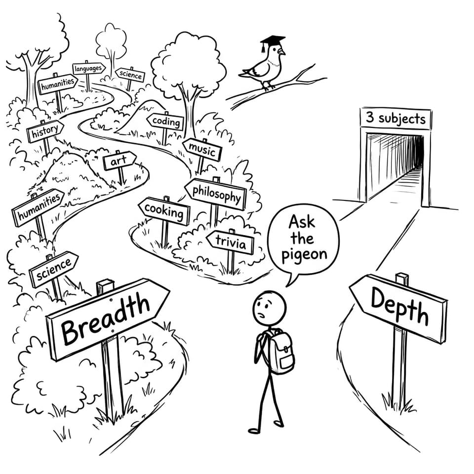 Breadth vs depth comic