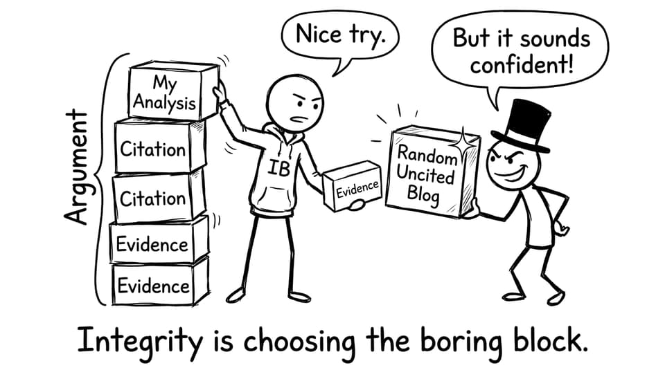 Integrity is choosing the boring block.