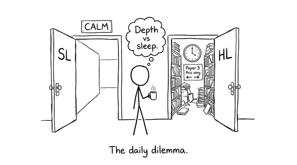 Stick figure choosing SL vs HL doors