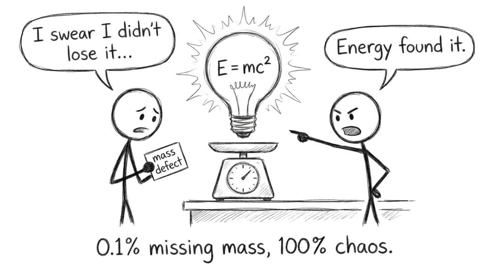 Mass defect meets E equals mc squared