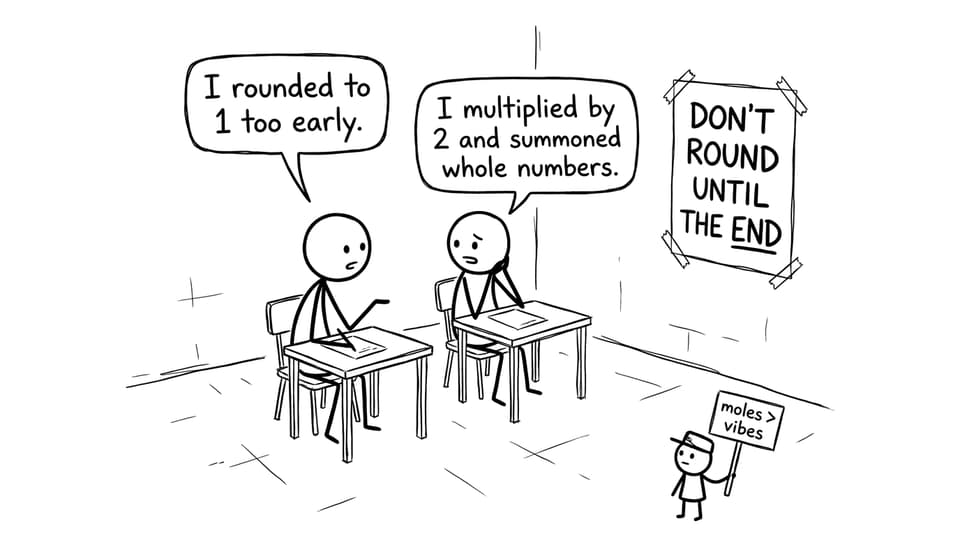 Rounding too early exam joke