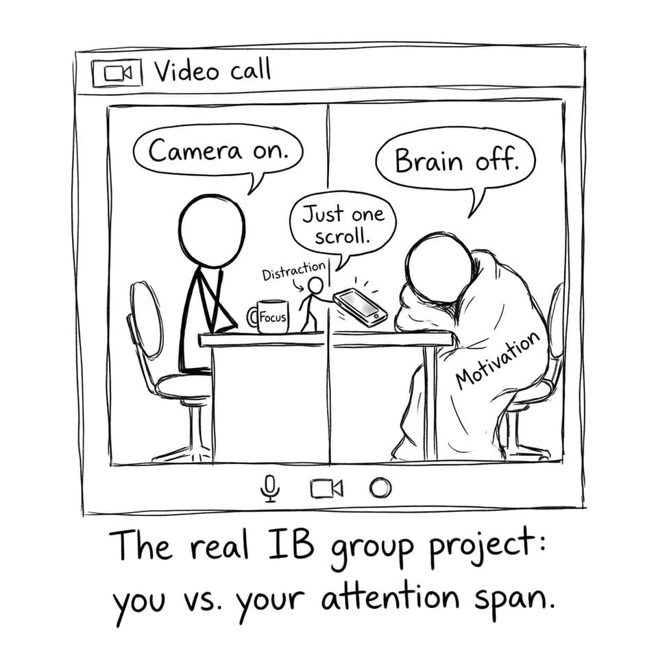Video call attention span comic