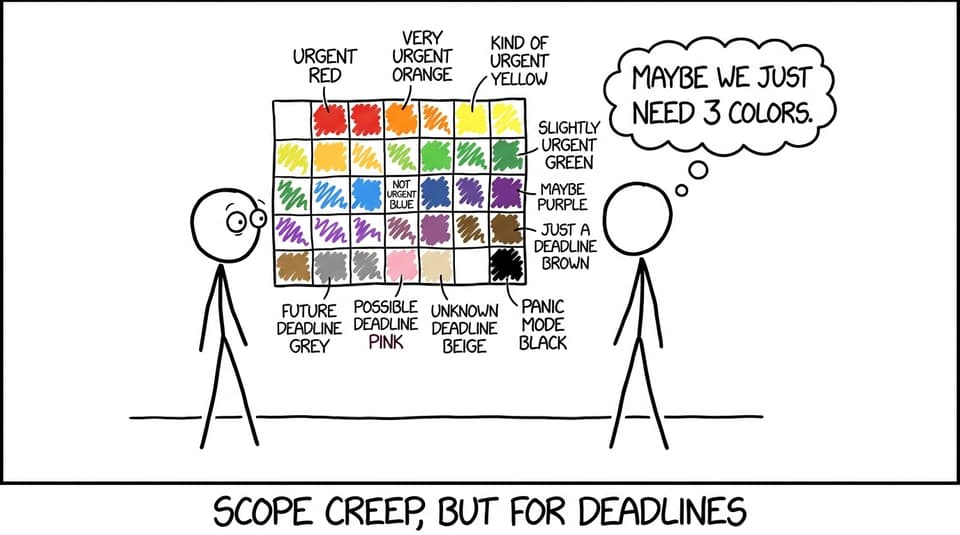 Over-color-coded calendar joke
