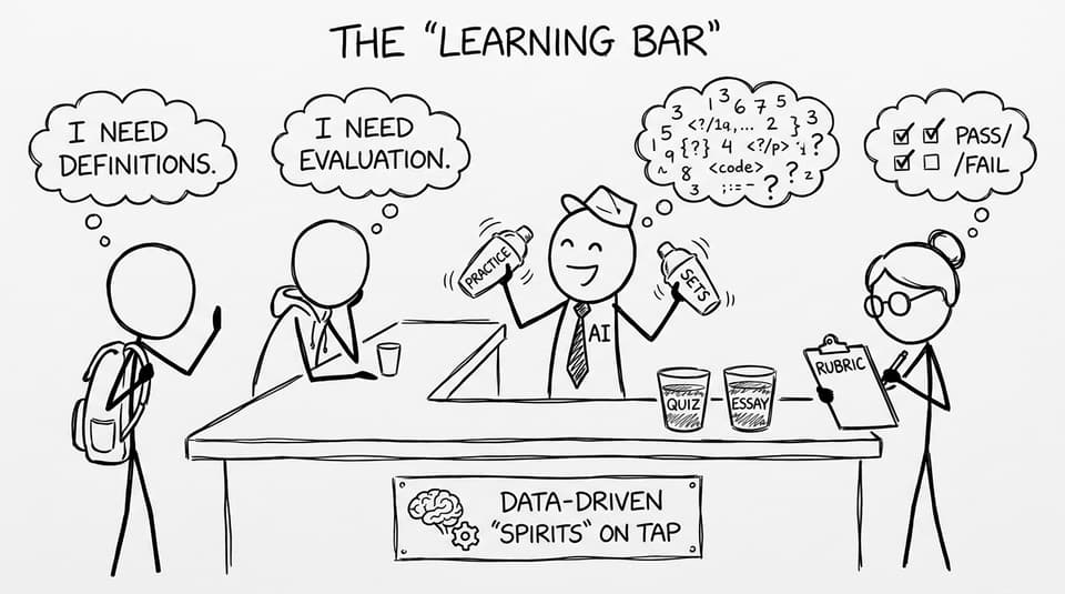 AI bartender mixes two different practice sets