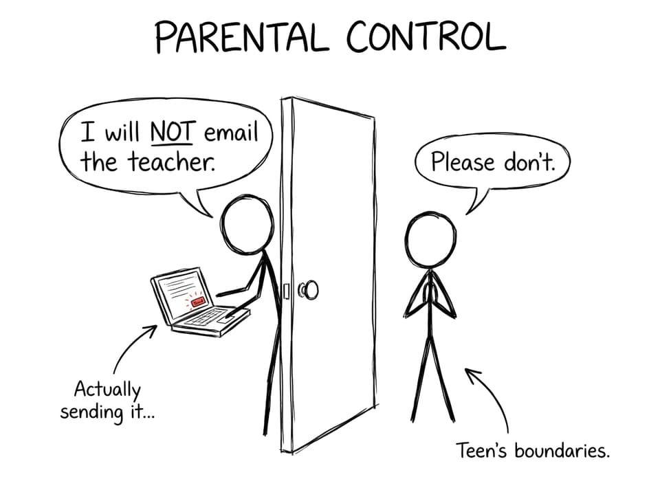 Parent resisting the urge to intervene