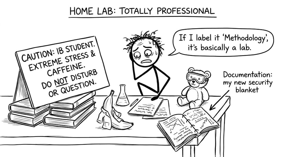 A student turns a kitchen table into a “professional” lab