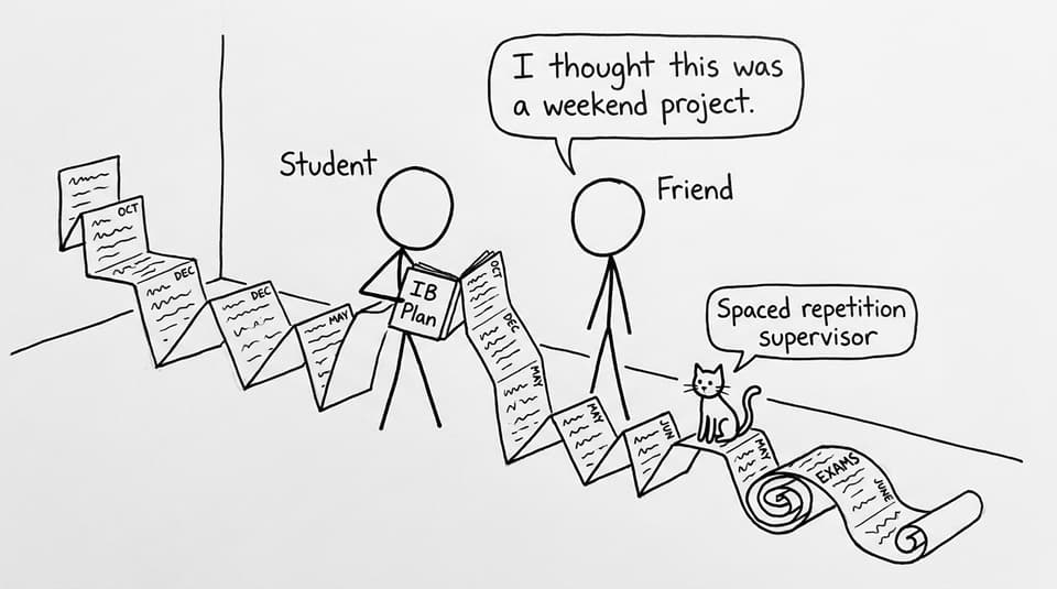An absurdly long IB timeline unfolds like an accordion