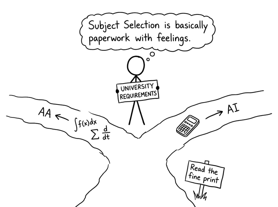 Comic: Requirements and two diverging paths