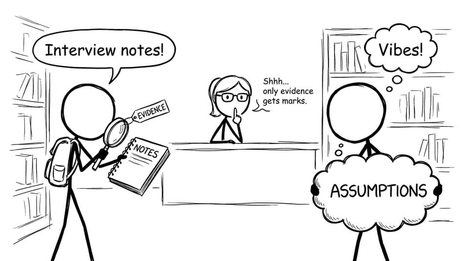 Comic about evidence vs assumptions