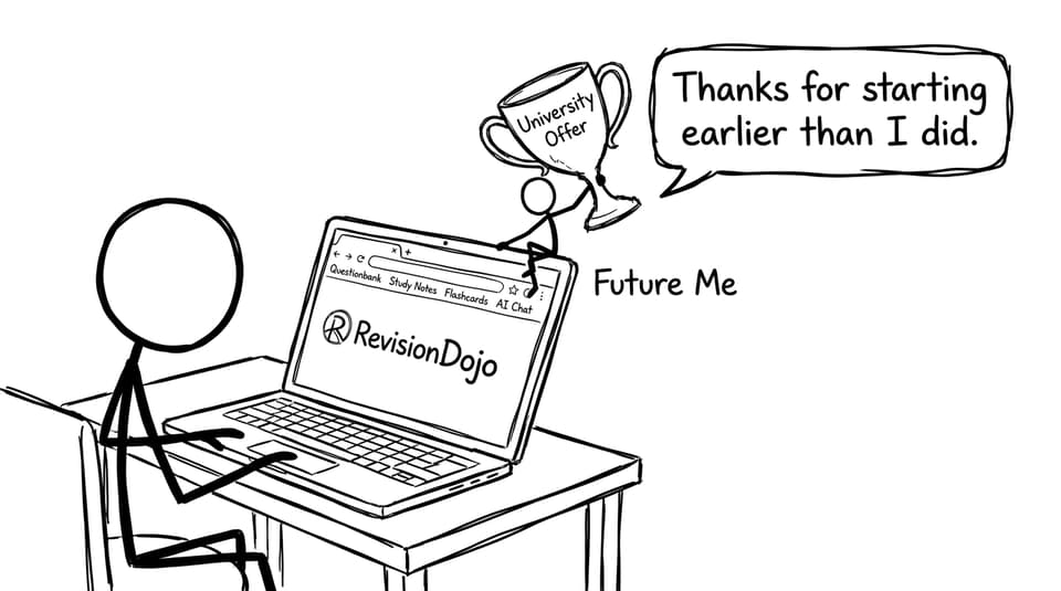 Future Me thanks Present Me for using RevisionDojo