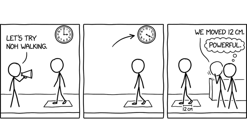 Noh walking rehearsal joke comic