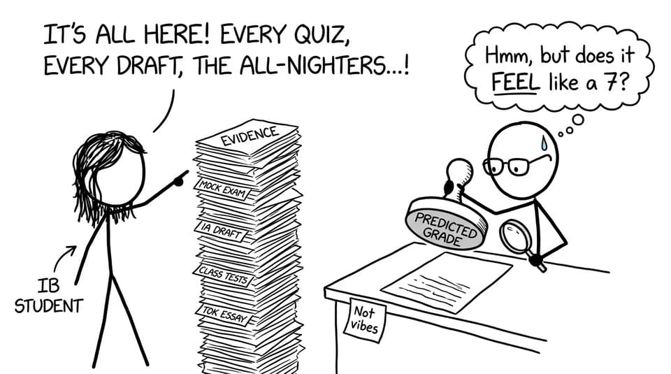 Teacher stamping predicted grade based on evidence