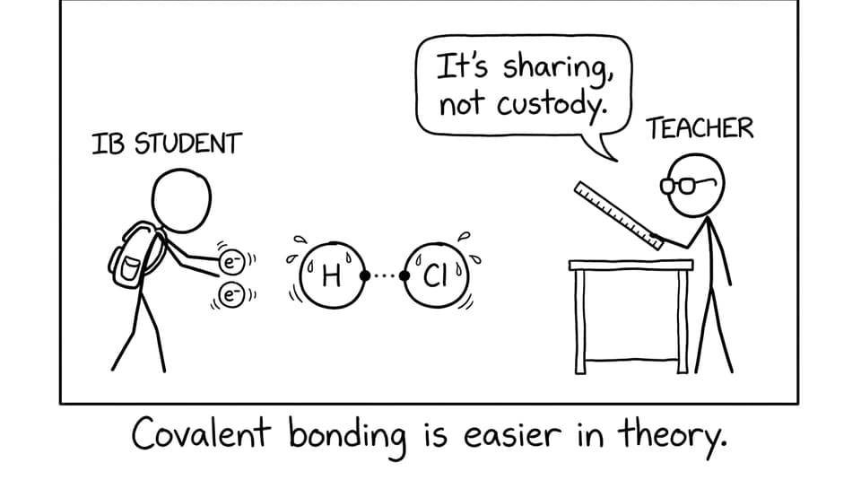 A student tries to share electrons like custody