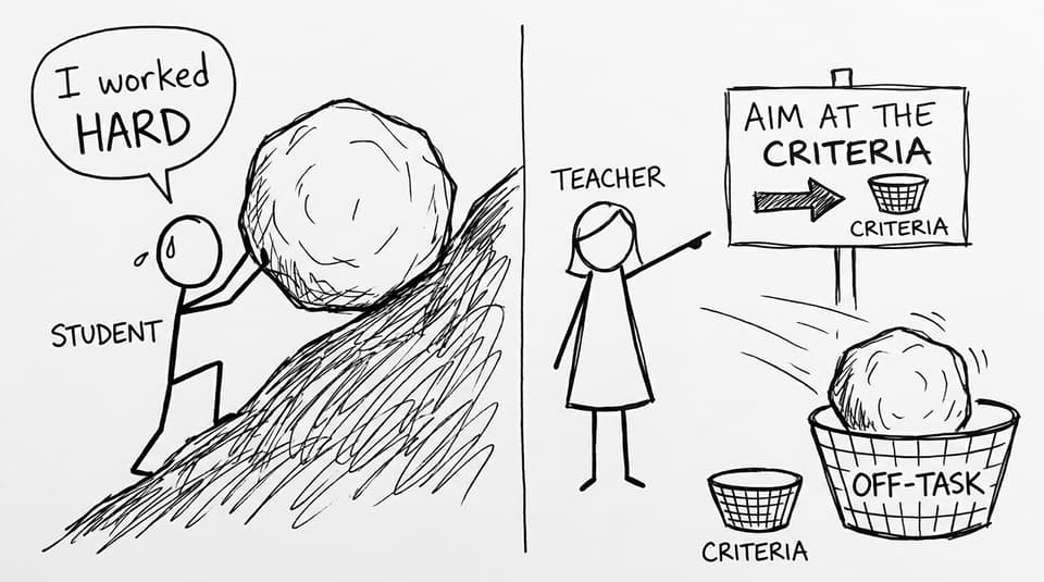 A boulder of effort rolls into the wrong basket without criteria