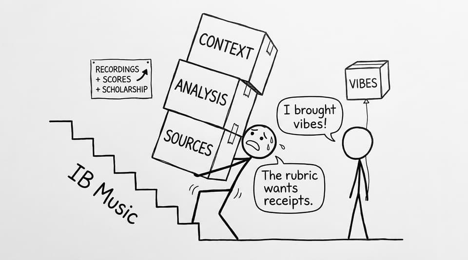 Trying to carry context, analysis, and sources up the IB Music stairs