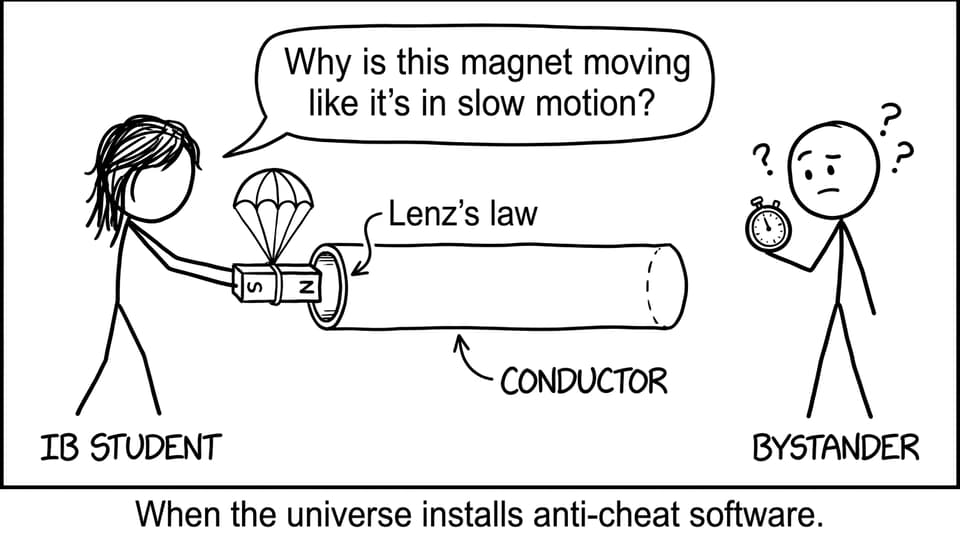 A magnet moving like it has a parachute