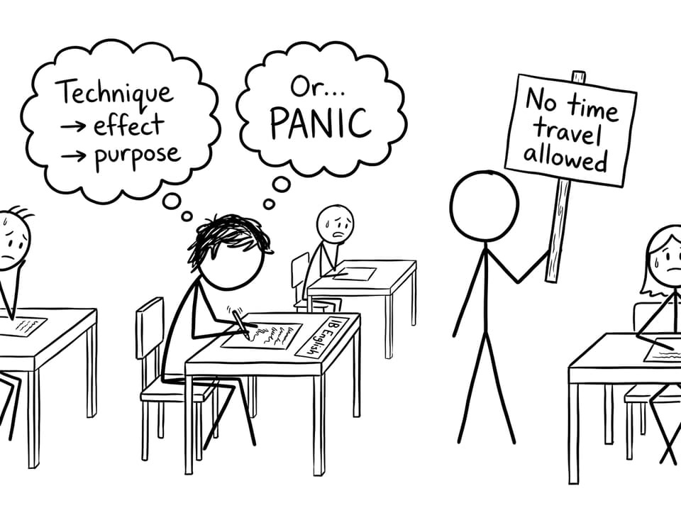 Exam hall sign: no time travel allowed