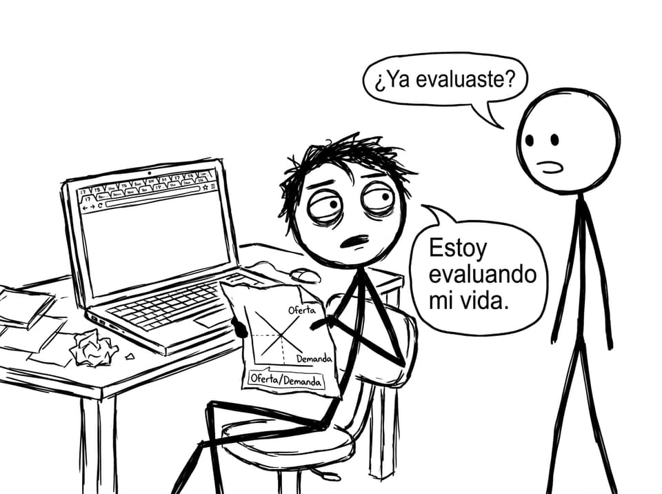 Estudiante evaluando su vida