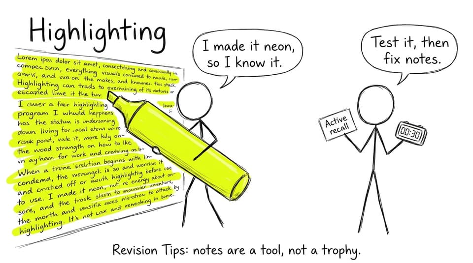 Highlighting vs active recall joke