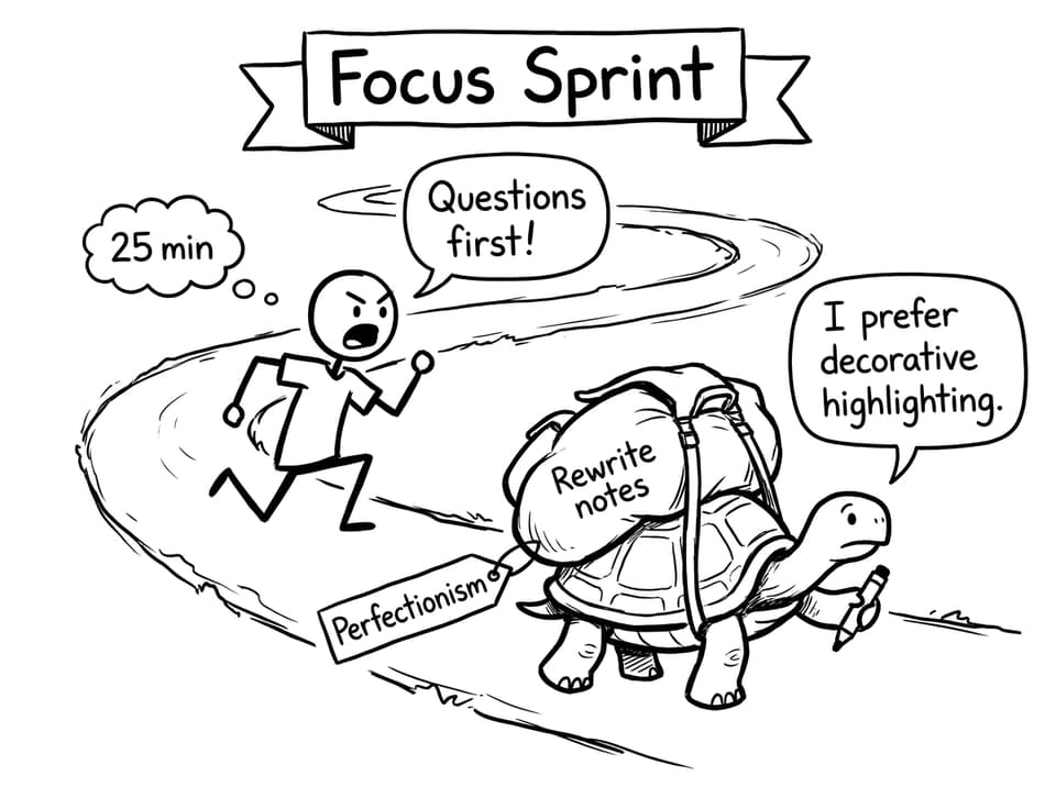 A "Focus Sprint" race track vs perfectionism