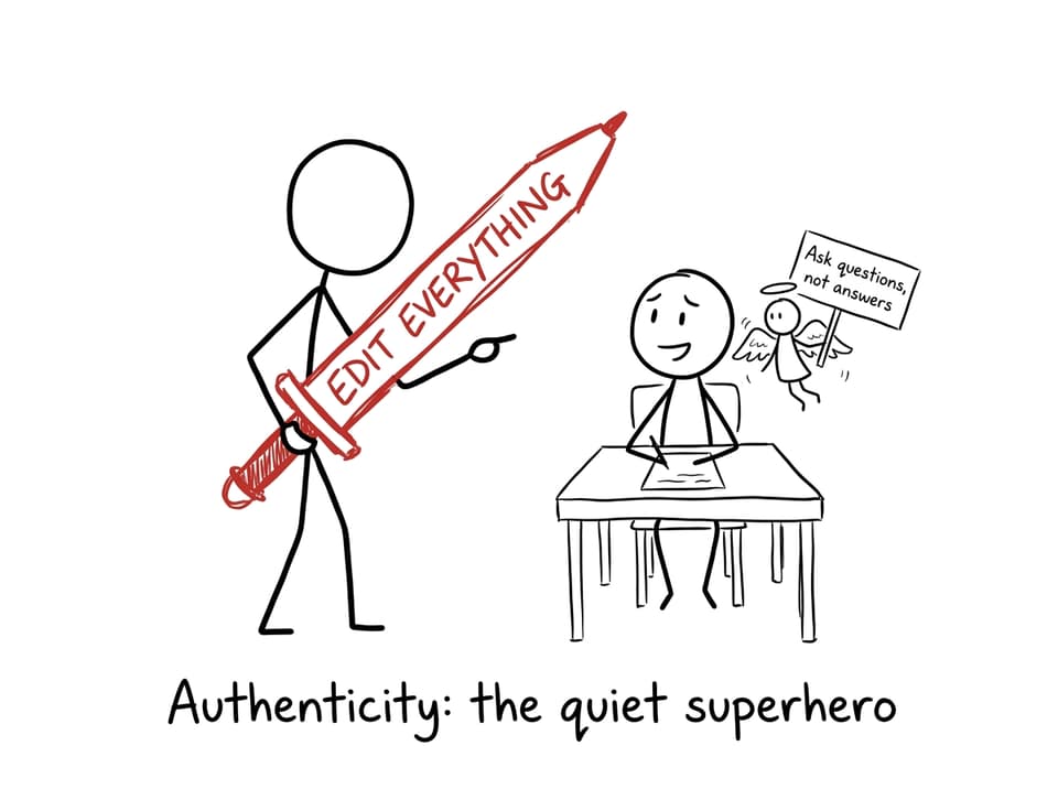 A parent with an enormous red pen and an authenticity lesson