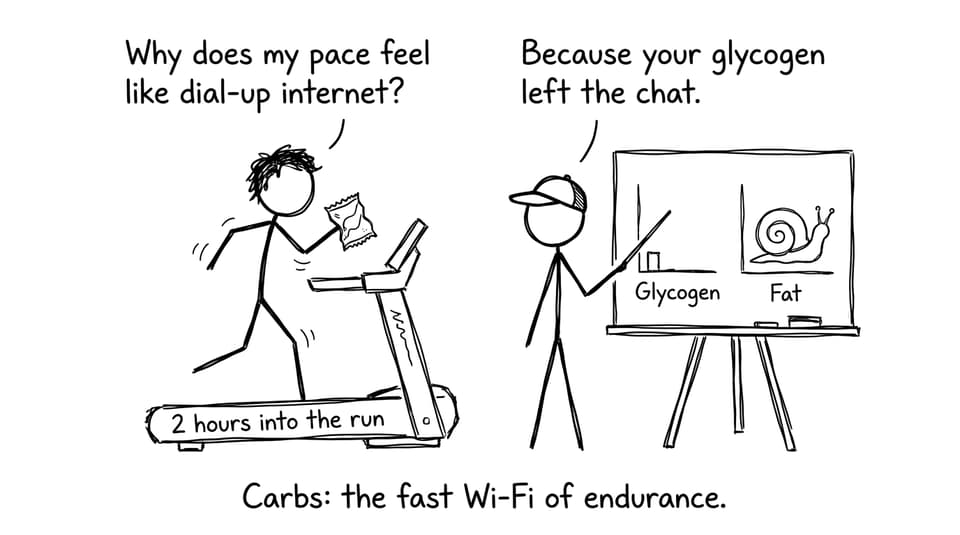Carbs and the wall: comic relief