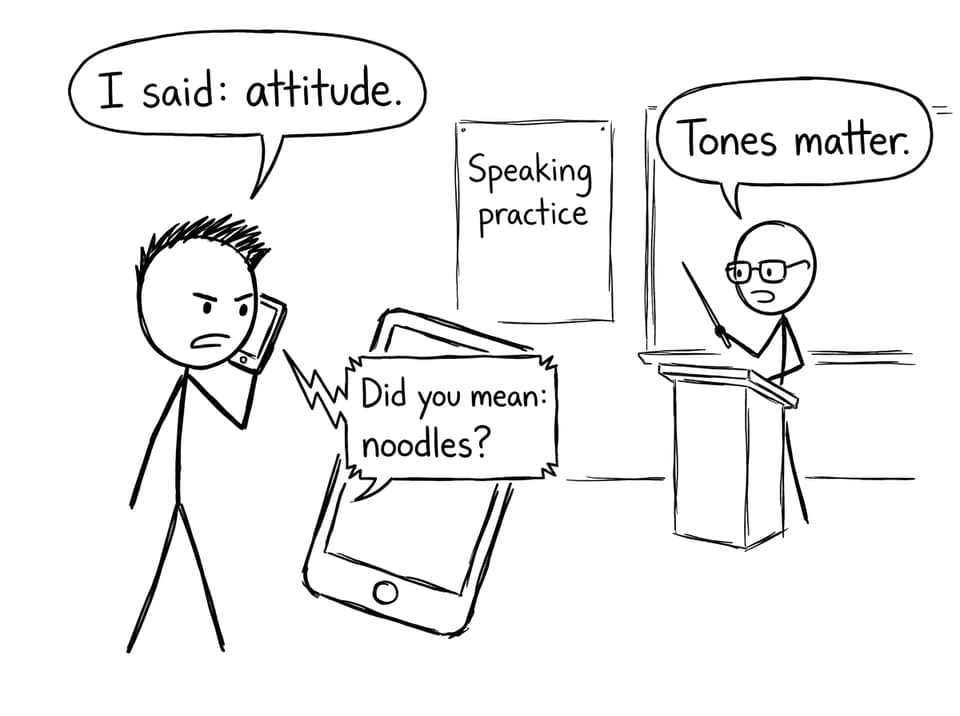 Speech-to-text tone chaos