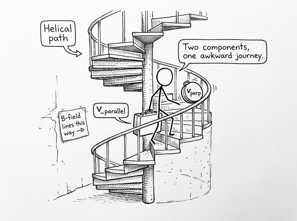 Helical path staircase comic