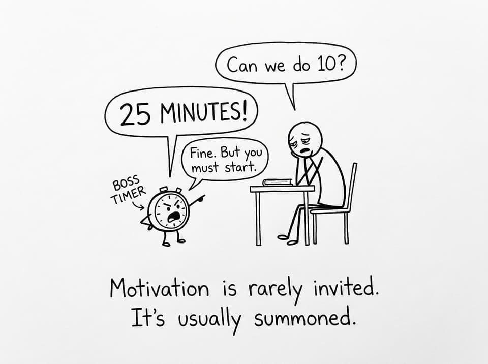 Pomodoro timer boss negotiates with student