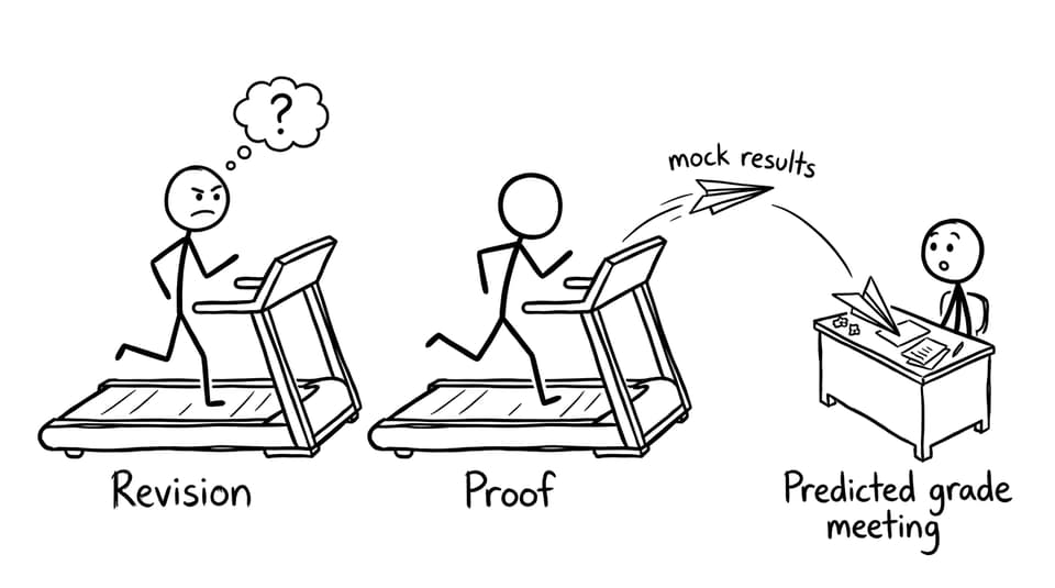 Revision vs proof treadmill joke