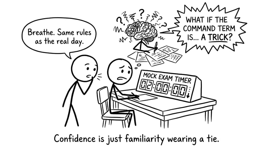 IB student vs mock timer comic