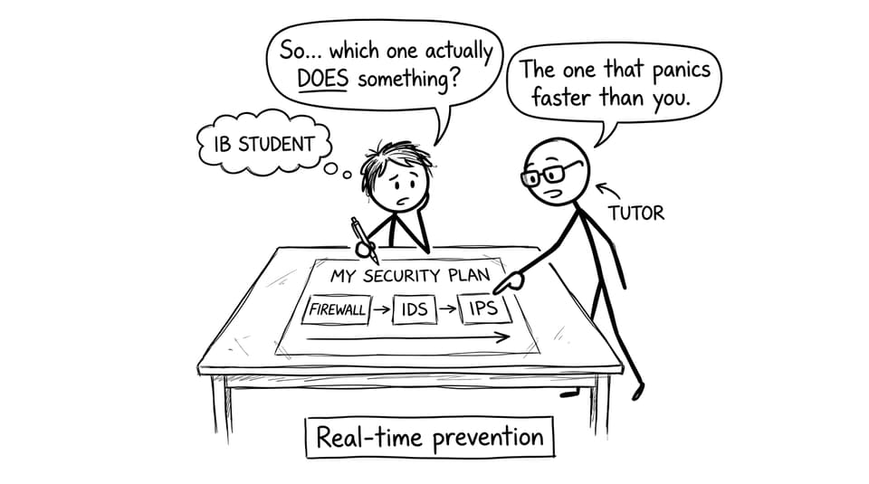 An IB student argues with security tools about who actually acts