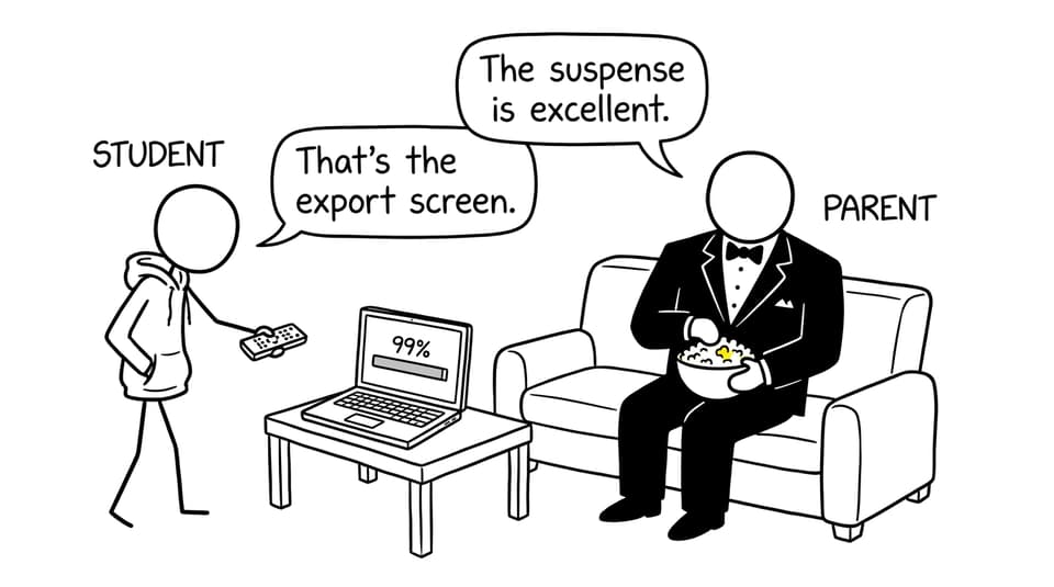 A frozen export becomes the most suspenseful film in the house