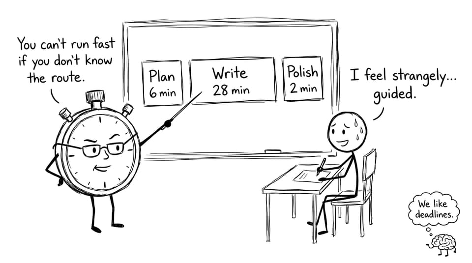 Stopwatch coaching timed essay plan