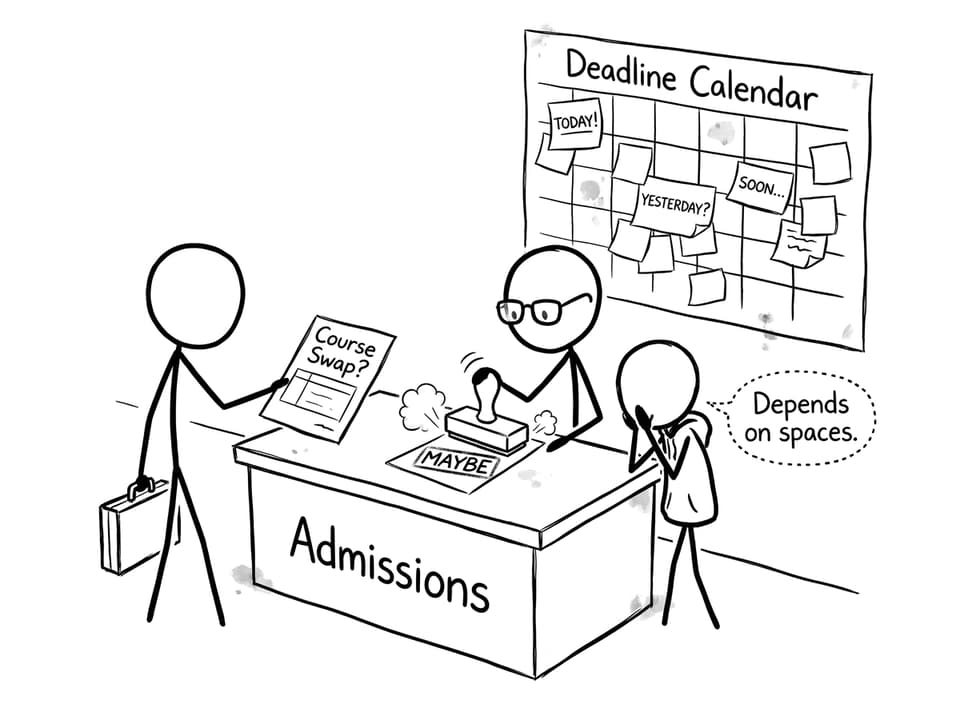 Admissions desk stamping MAYBE