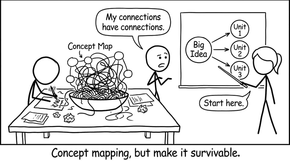 Concept map spaghetti joke