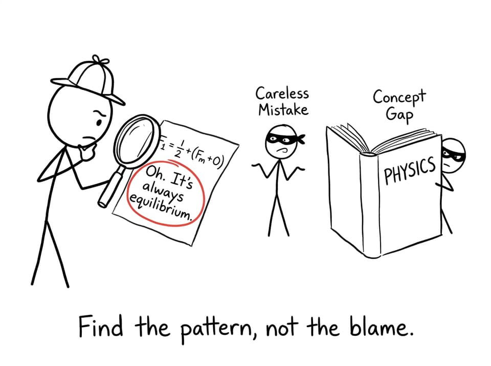 A funny comic about being a detective on your own mistakes