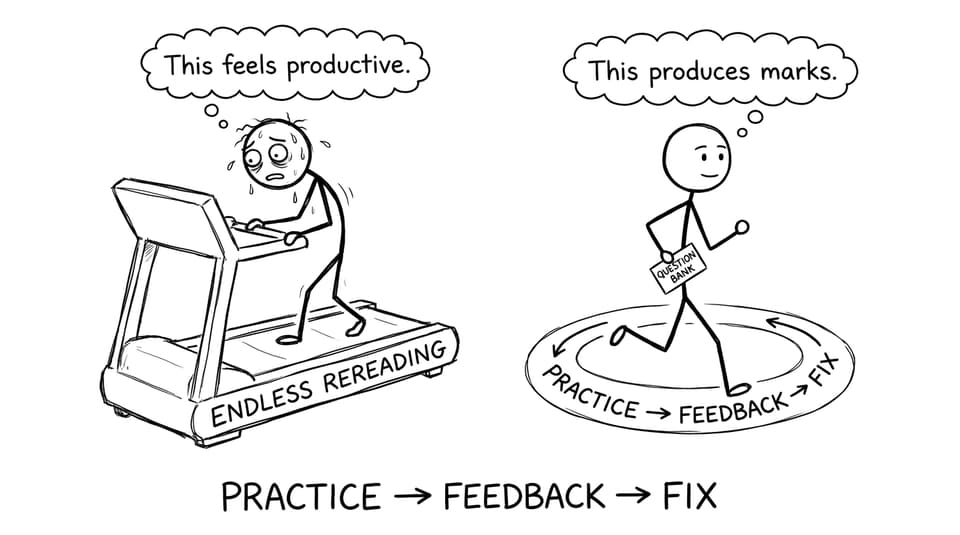 Rereading vs practice loop comic