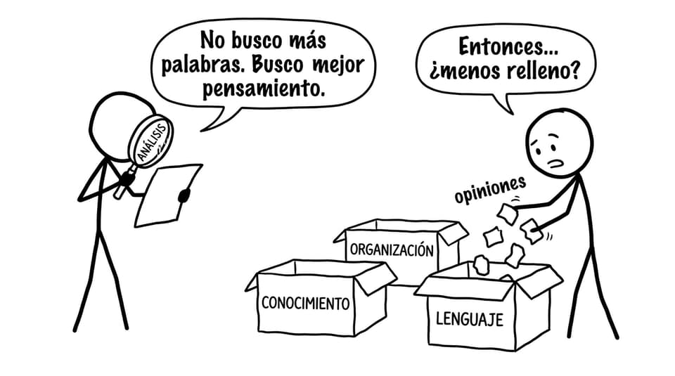 Examinador con lupa de “Análisis”