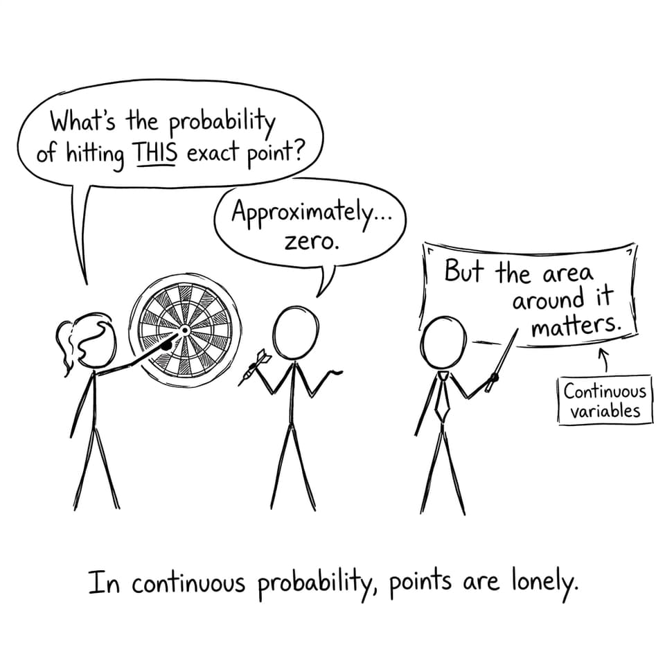 Dartboard joke about point probability