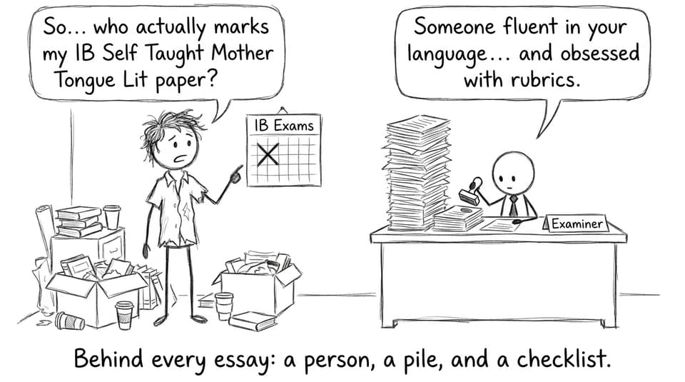 Student vs examiner rubrics comic