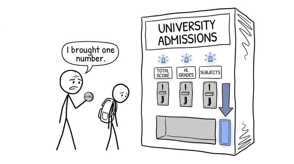 A parent discovers that university admission needs more than one number