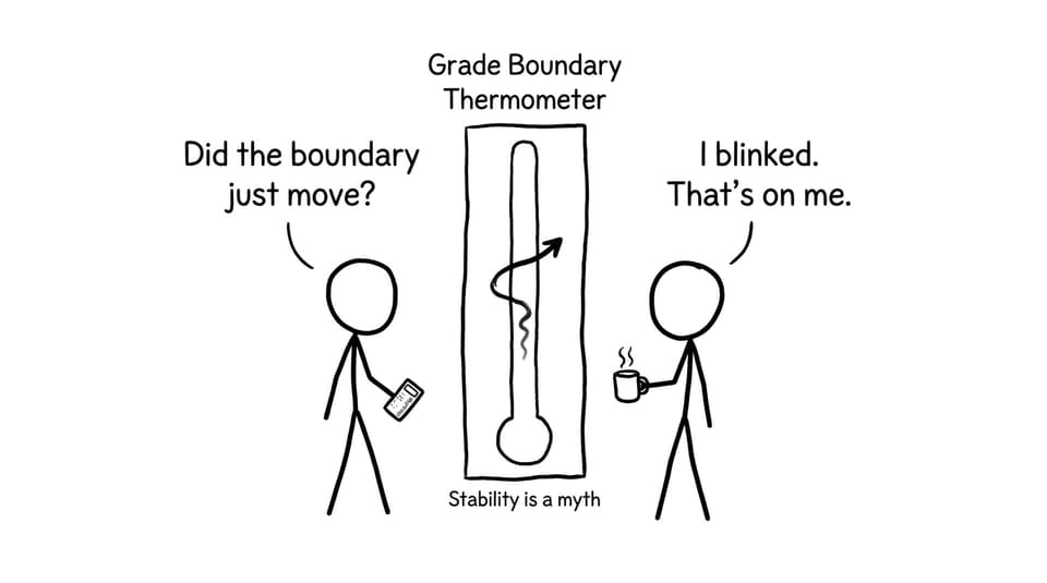 Two students and the “Grade Boundary Thermometer”