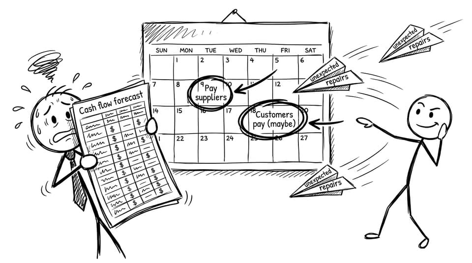 Cash flow forecast chaos comic