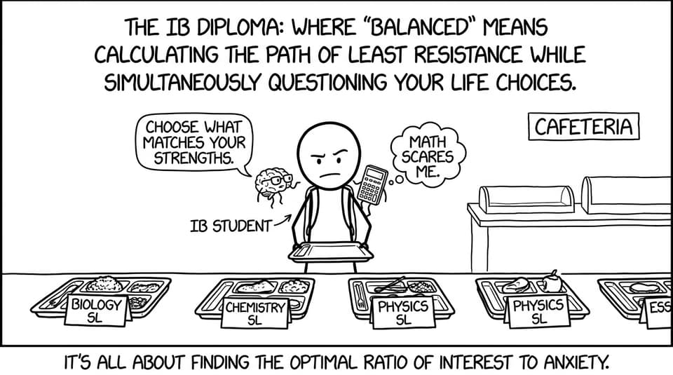 IB student choosing science trays