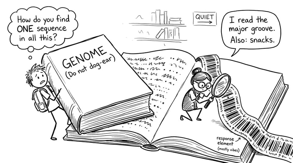 Transcription factor librarian joke